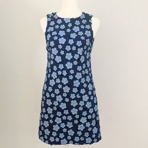 Alice + Olivia Clyde A-line Shift Dress in a blue floral pattern Lacy Mini Dress